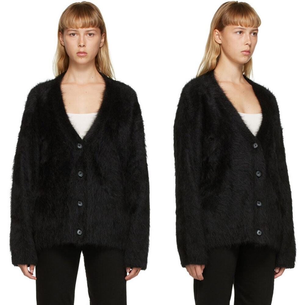 Toteme Black Crew Neck Sweater Plush Texture